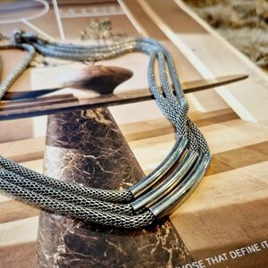 Chic Silver Mesh Necklace